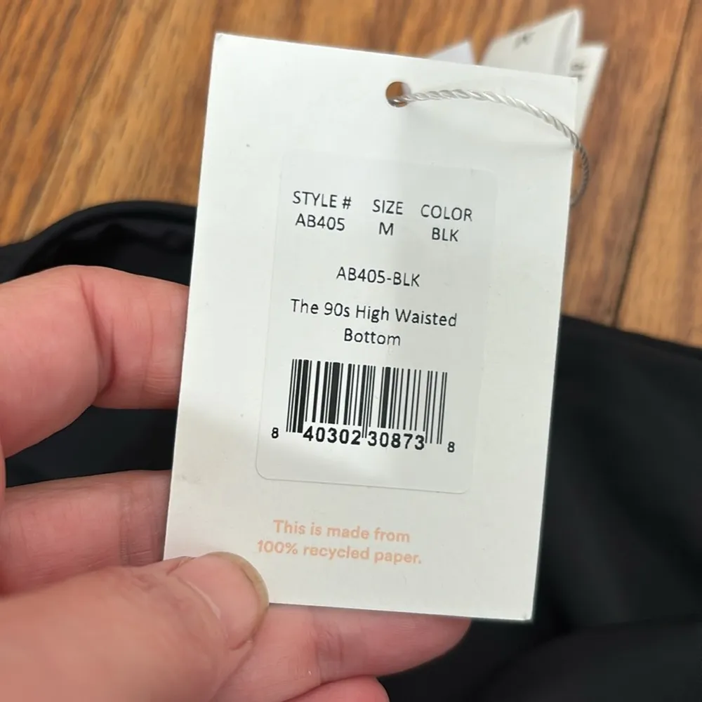 Andie Bikini Set Bonita Top 90s High Waisted Bottom Leopard Black M-DD NWT‎ - Image 3