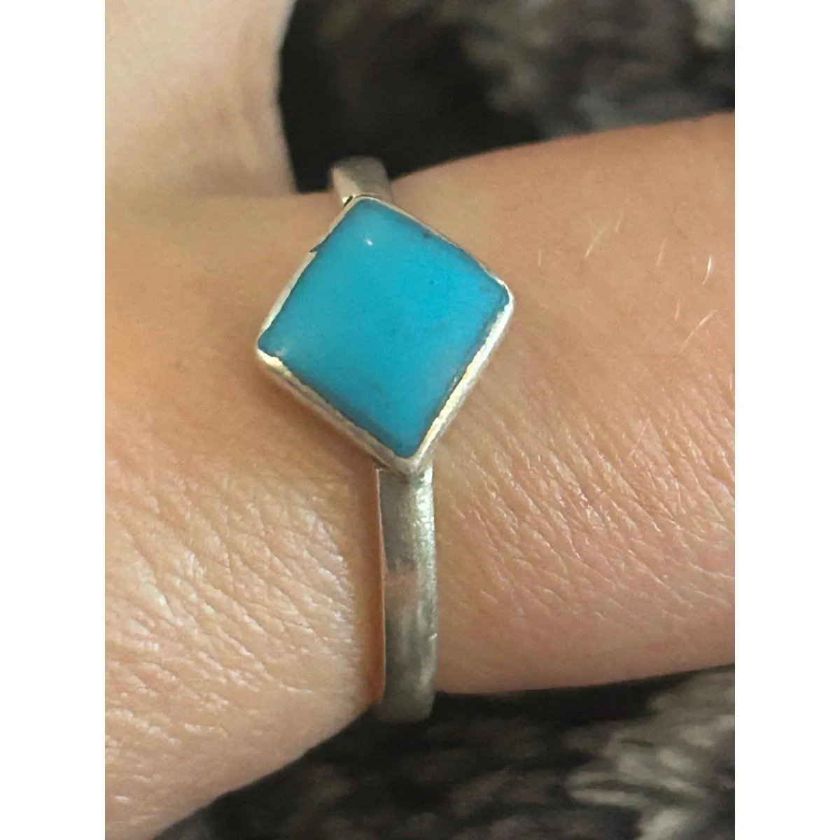 925 sterling silver ring z24 size 7.75 Blue - Image 4
