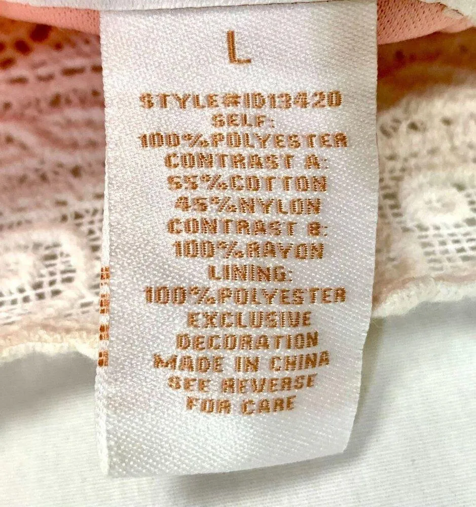 Flying Tomato Coral Bohemian Camisole Ruffle Mini Dress Size L Flirty Babydoll - Image 8