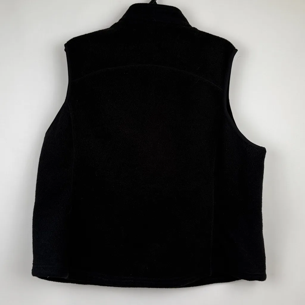 Eddie Bauer Zip Up Mock Vest Polartec Black Zipped Pockets Sleeveless Size XL - Image 4