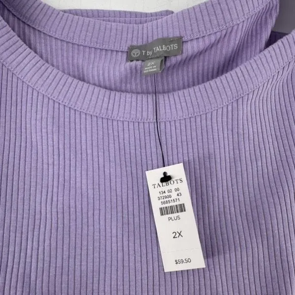 NWT Talbots RIBBED RACERBACK TANK Pius Size Cotton blend Top Size 2X Purple‎ - Image 6
