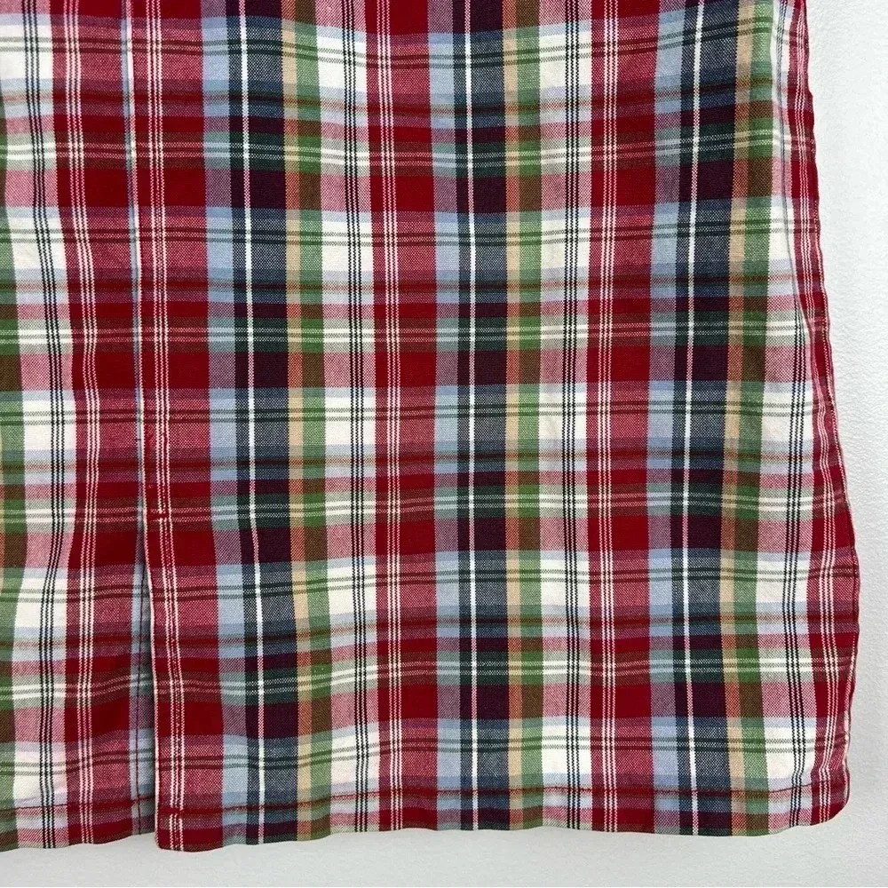 Eddie Bauer Skirt Size 10‎ Plaid Knee Length Pockets Front Zip 100% Baumwolle - Image 2