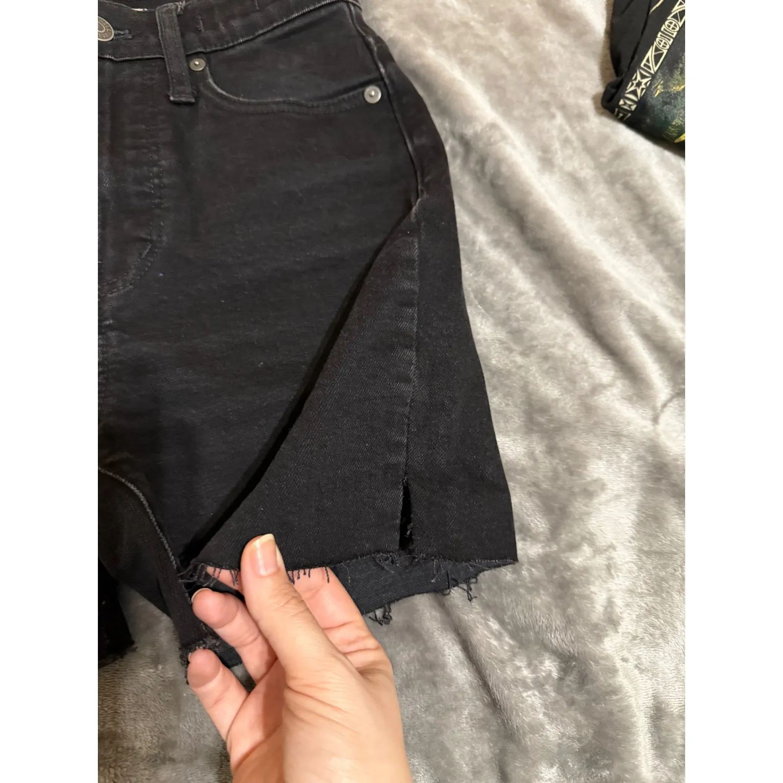 Madewell Black Denim Size 24 The‎ Perfect Vintage Flare Jeans Cutoff DIY Shorts - Image 2