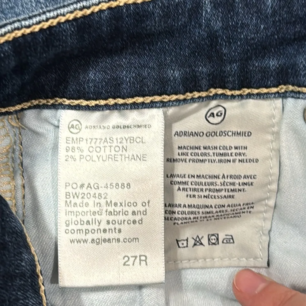 AG Adriano Goldschmied The Farrah Skinny Ankle Hi-Rise Blue Distressed Jeans 27 - Image 15