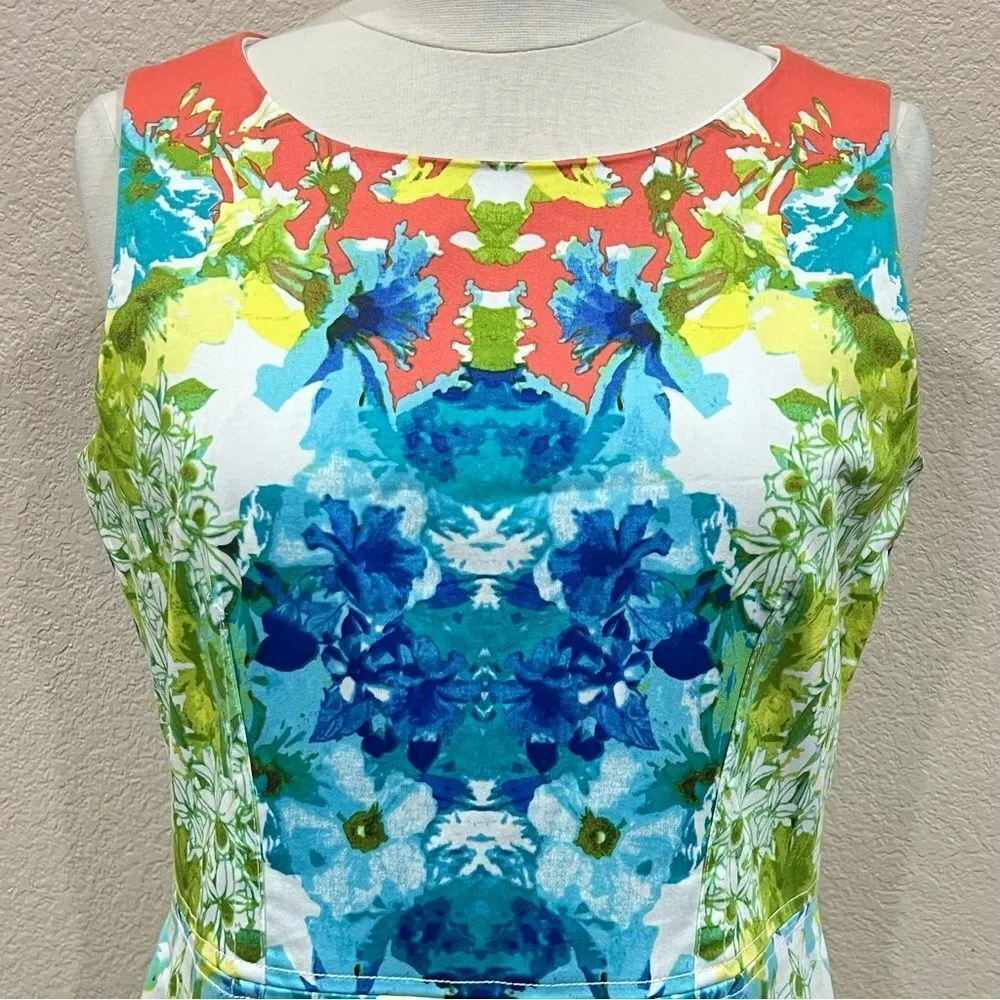 Nine West Floral Watercolor Sheath Dress Size 6 - Image 4
