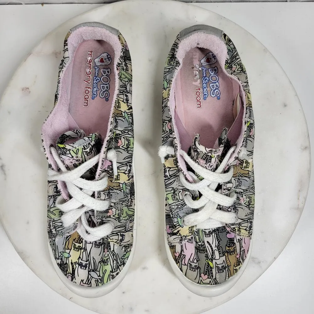 BOBS Beach Bingo Kitten Bitten Sneakers Womens 9 Casual Slip On Pink - Image 11