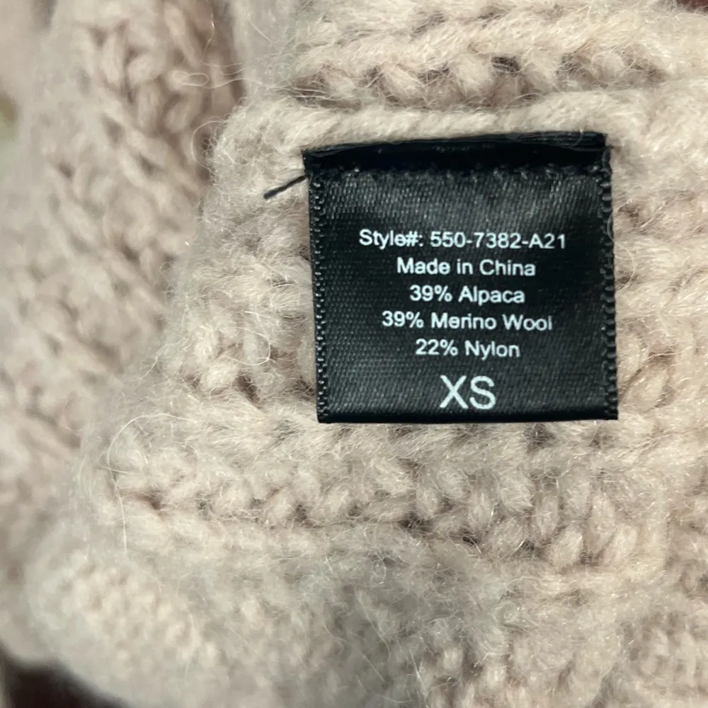 JENNI KAYNE Cable Cocoon Cardigan in Blush/Pink alpaca wool size XS - Image 7