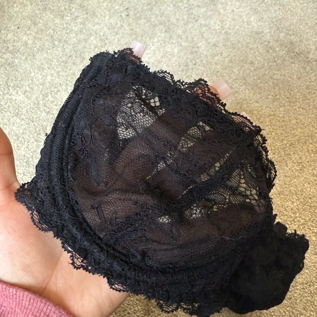UO Out From Under Black Full Lace Unlined Balconette Bra Size 34 B - Image 3