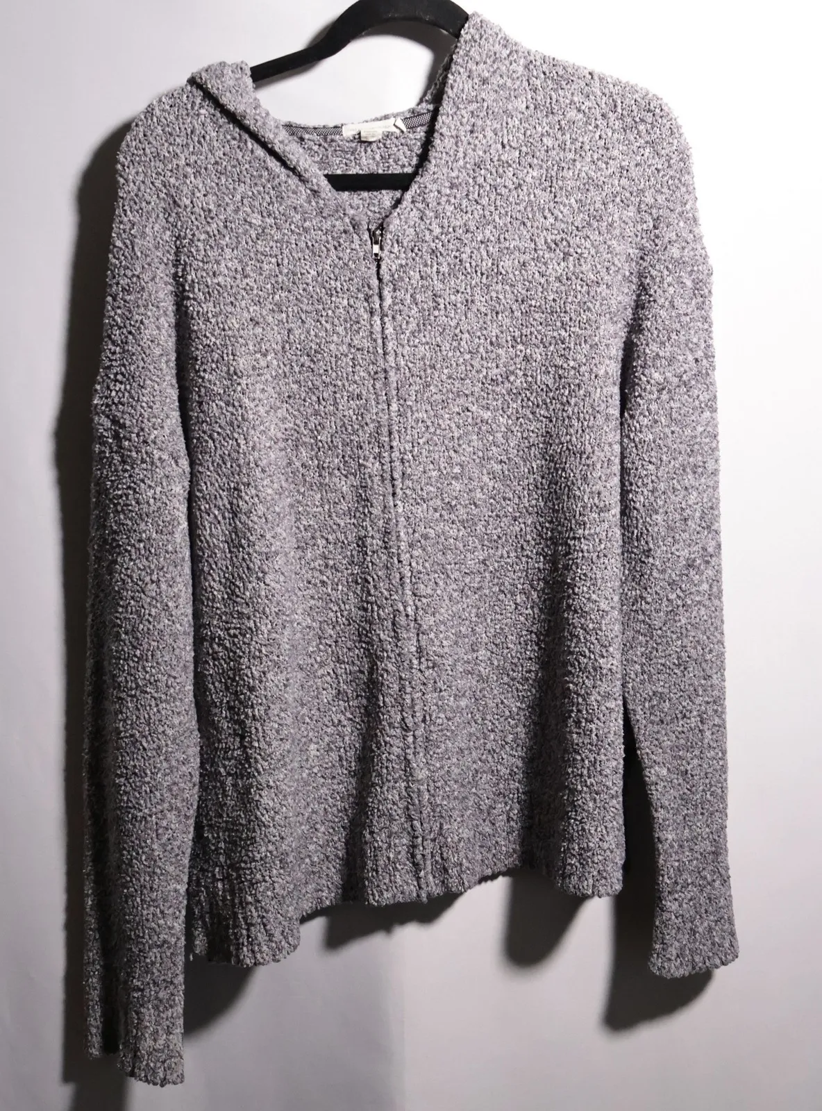 Threads 4 Thought Grey Chenille Knit Hoodie Zip Up Sweater Women's XL Ethical - Image 1