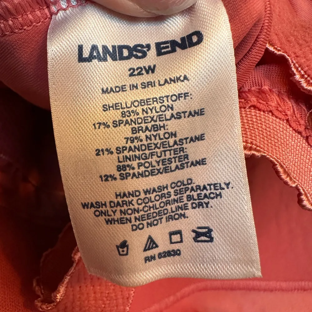 Lands’ End Dusty Rose Criss Cross Straps Tankini Swim Top Plus Size 22W - Image 8