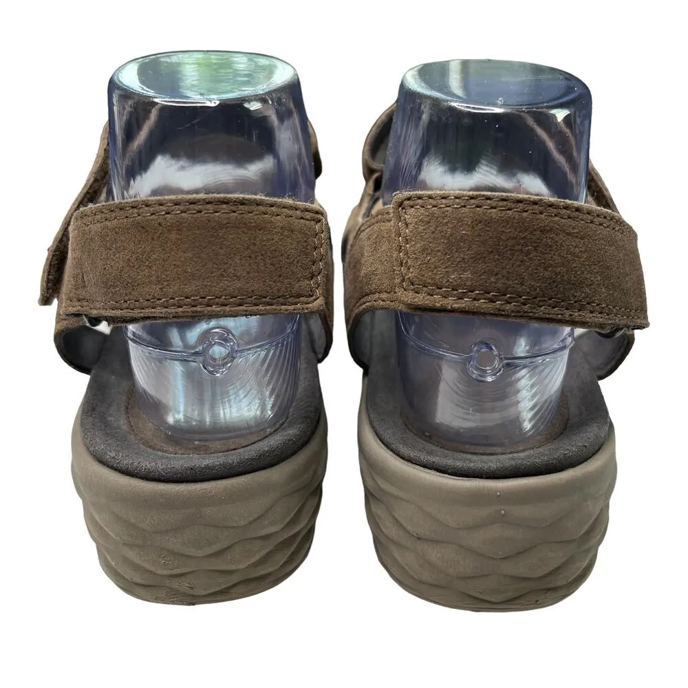 Cobb Hill New Balance Sandals Brown Suede 9 Adjustable Platform - Image 8