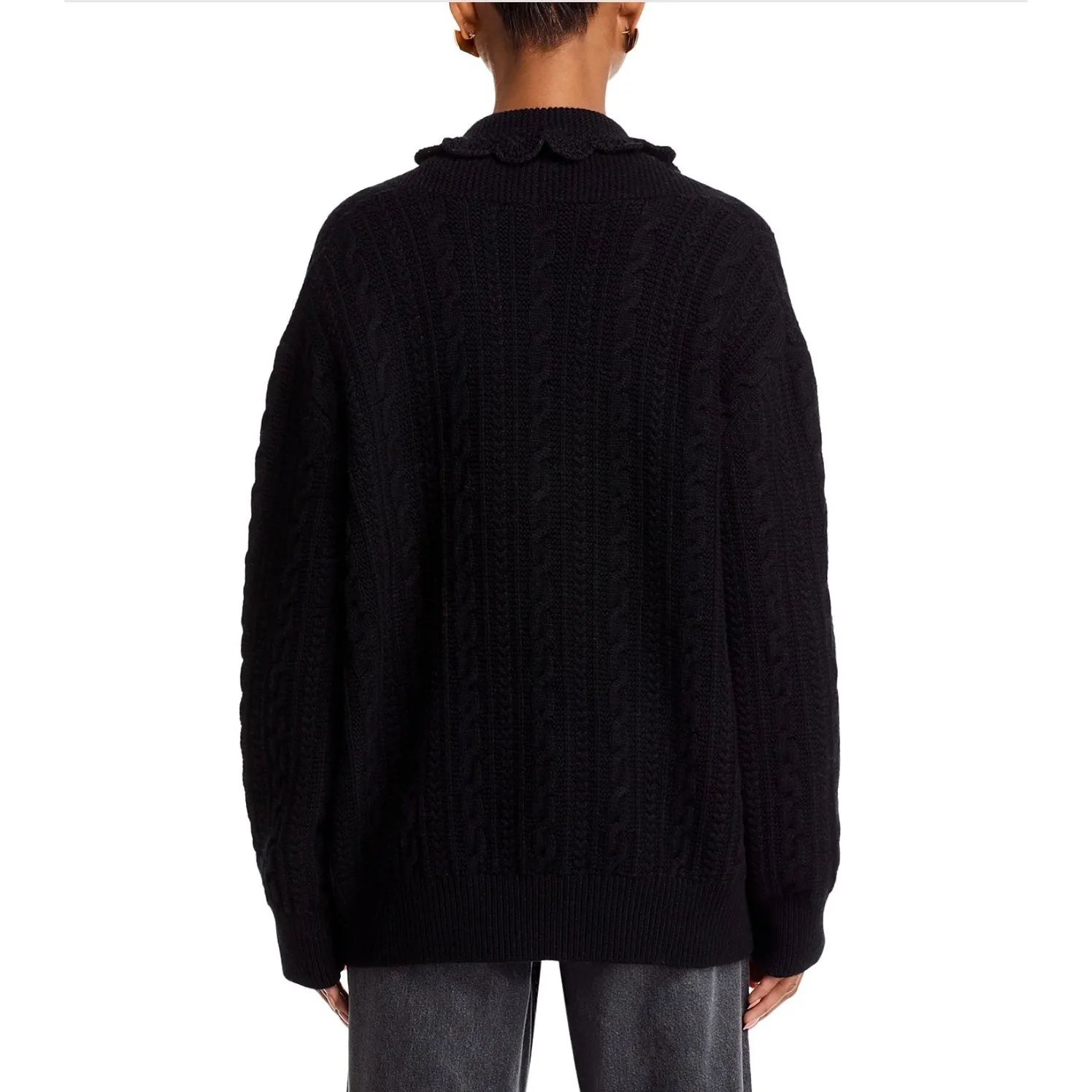 NWT SEA Mariella Merino Wool Cable
Knit Cardigan‎ Sweater Bows Black Large
$395 - Image 5