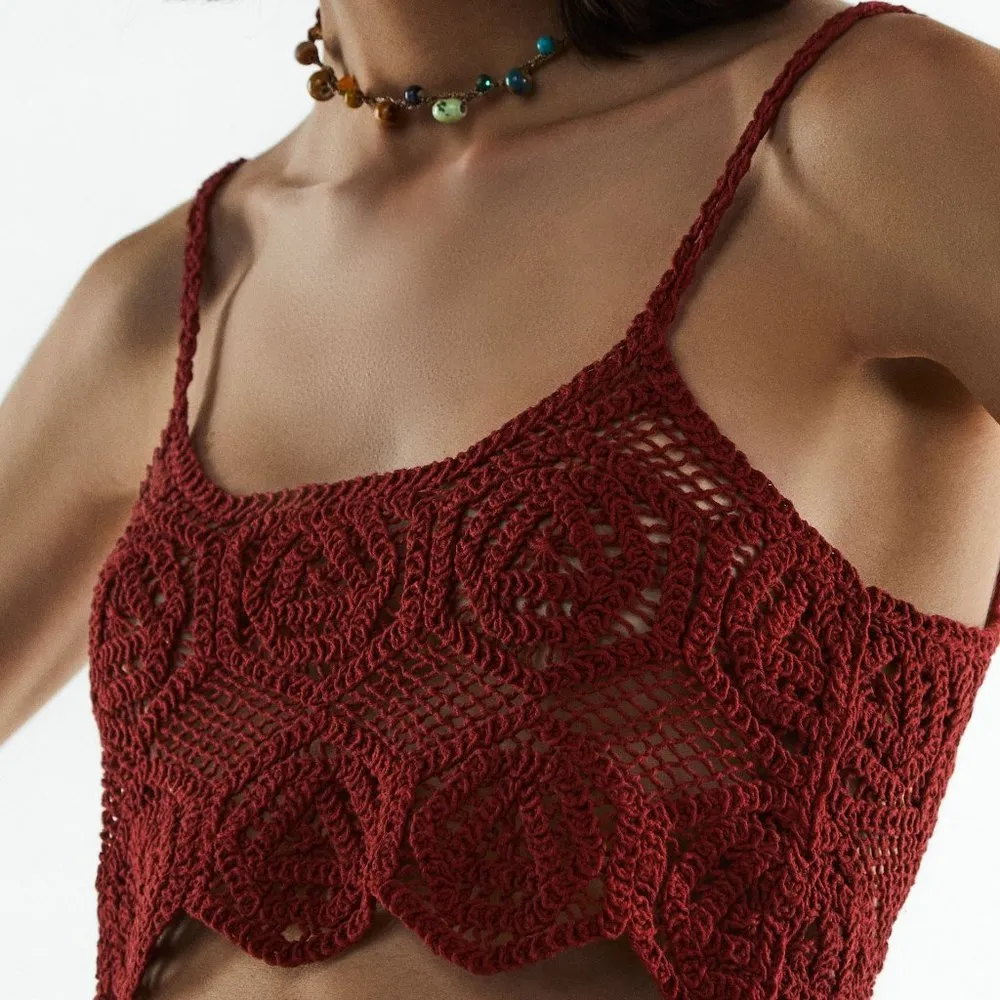 NWT ZARA BLOGGERS FAV CROCHET CROP TOP BOHEMIAN - Image 8