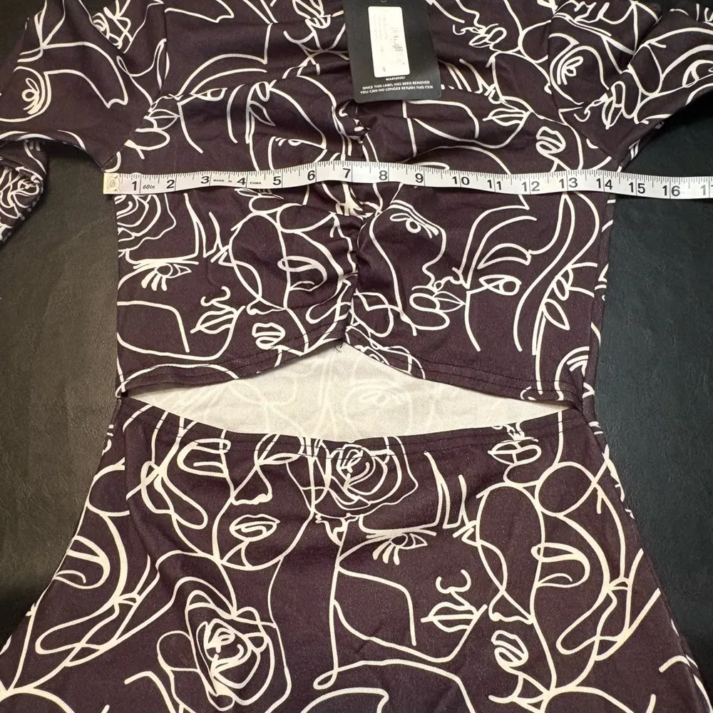 PrettyLittleThing Black and White Abstract Dress with cutout. NWT size 4 - Image 9