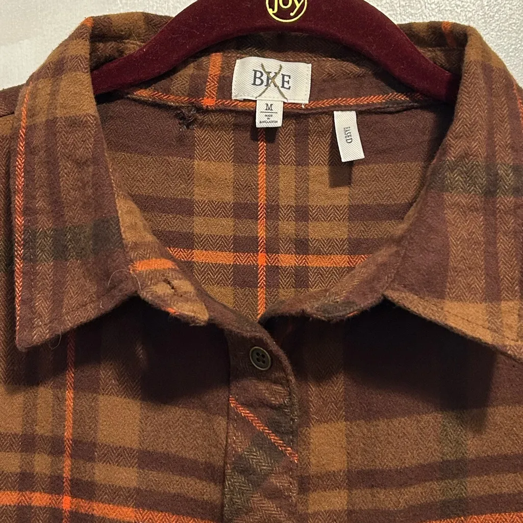 NWOT BKE The Buckle Brushed Plaid Button Down Shirt LS Medium - Image 8