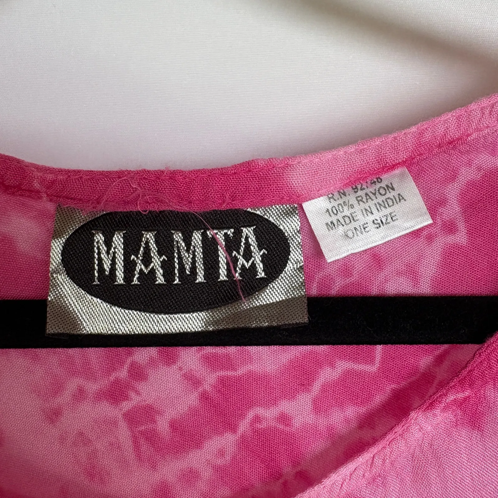 Hippie Bohemian Hot Pink Dress Beach Vacation Tie Dye Flowy Summer Mamta OSFM - Image 6