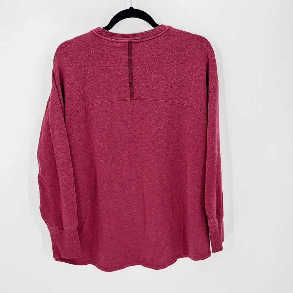L.L.Bean SoftFlex Crewneck Dolman Sleeve Pullover flowy feel maroon size m Size M - Image 2