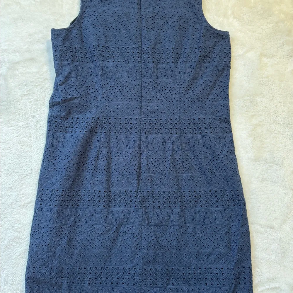 Navy L.L. Bean Dress Size 8 Petite Knee Length Like New Blue - Image 6