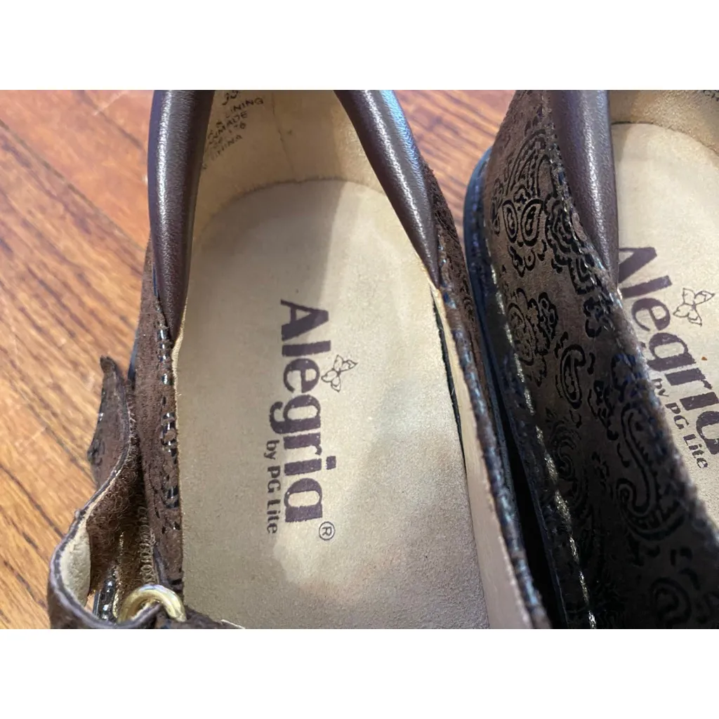 Alegria Leather Paisley Mary Jane Shoes Comfort Brown 38 Cottagecore Coquette - Image 5