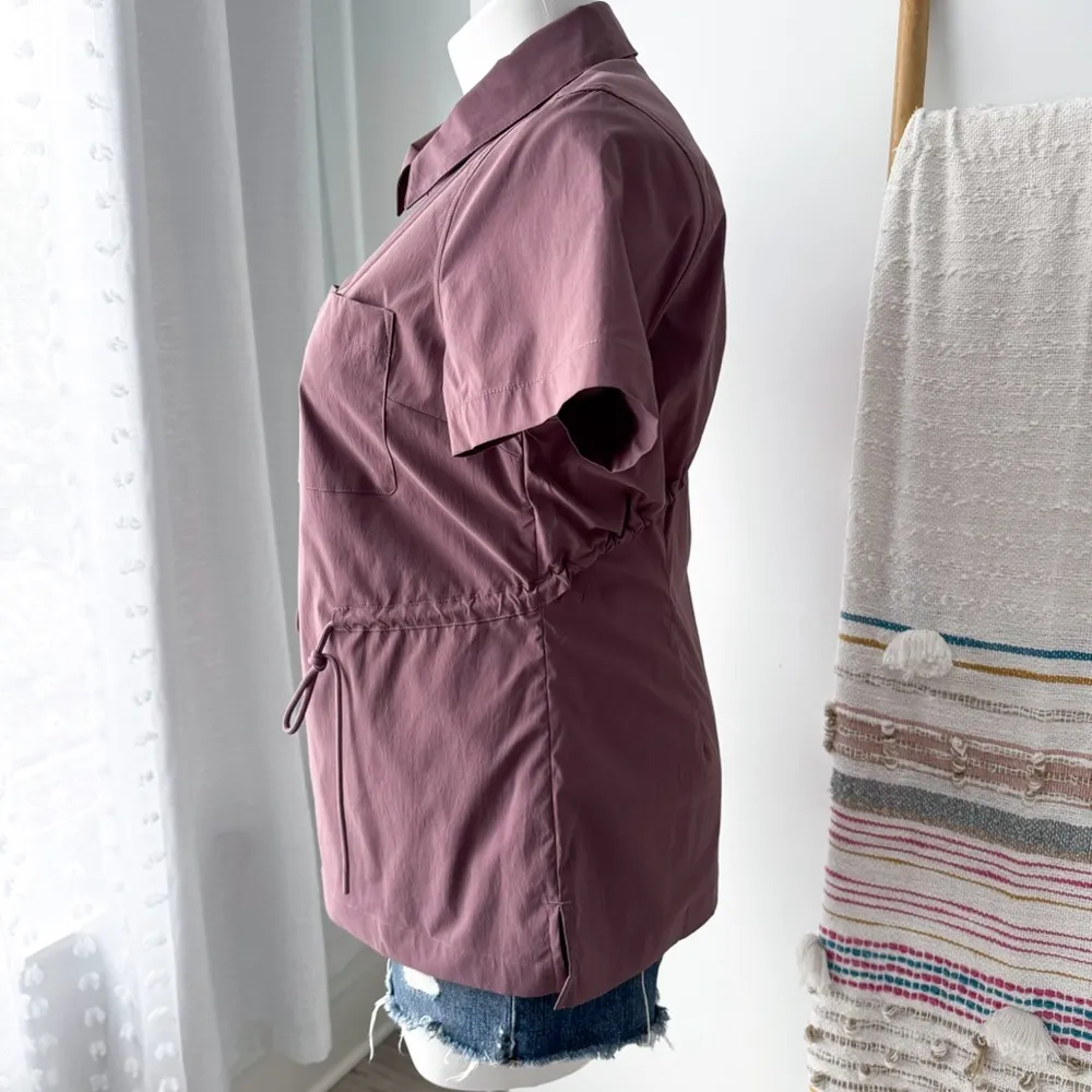 Athleta Cinch Mauve Full Zip Short Sleeves Water-Repellent Top Women’s Large - Image 4