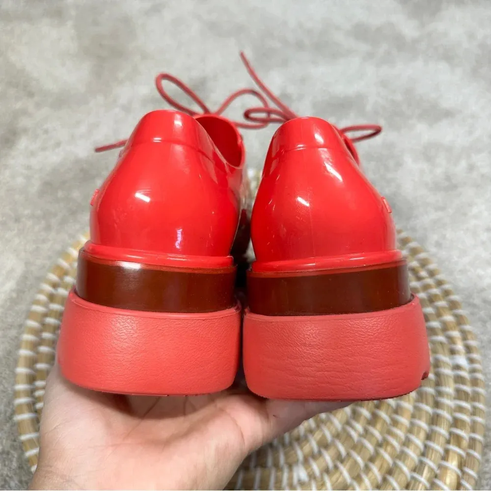 Melissa Shifter Rubber Platform Lace Up Oxford Derby Shoes in Coral Red Size 5 - Image 9