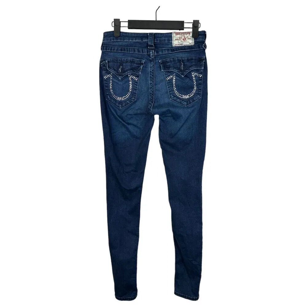 True Religion Curvy Skinny Crystal Mid Rise Jeans Women's Size 27 - Image 2