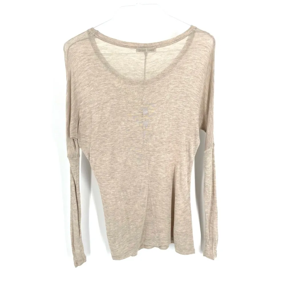 DAYDREAMER Dolman Long Sleeve Semi Sheer Relaxed Basic Fitted Shirt Top - Image 5