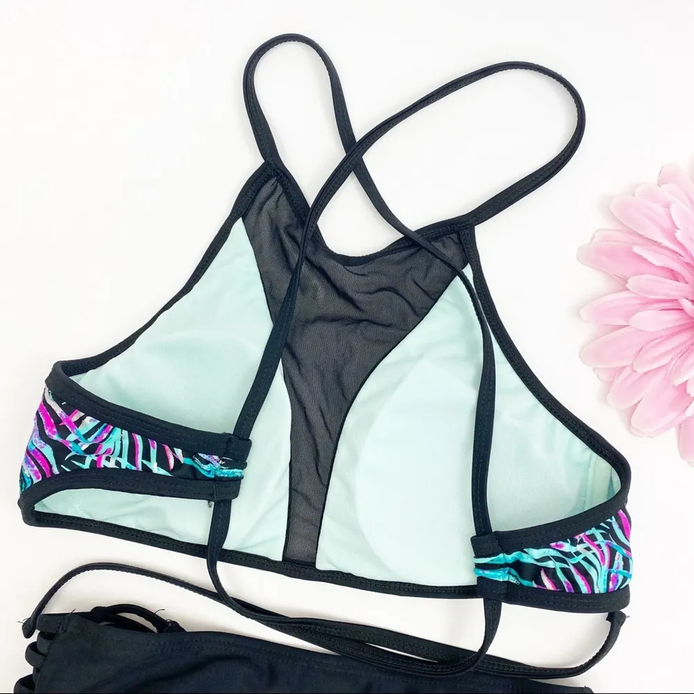 Island Soul Tropical Palm Leaf High Waisted Bikini - Image 7