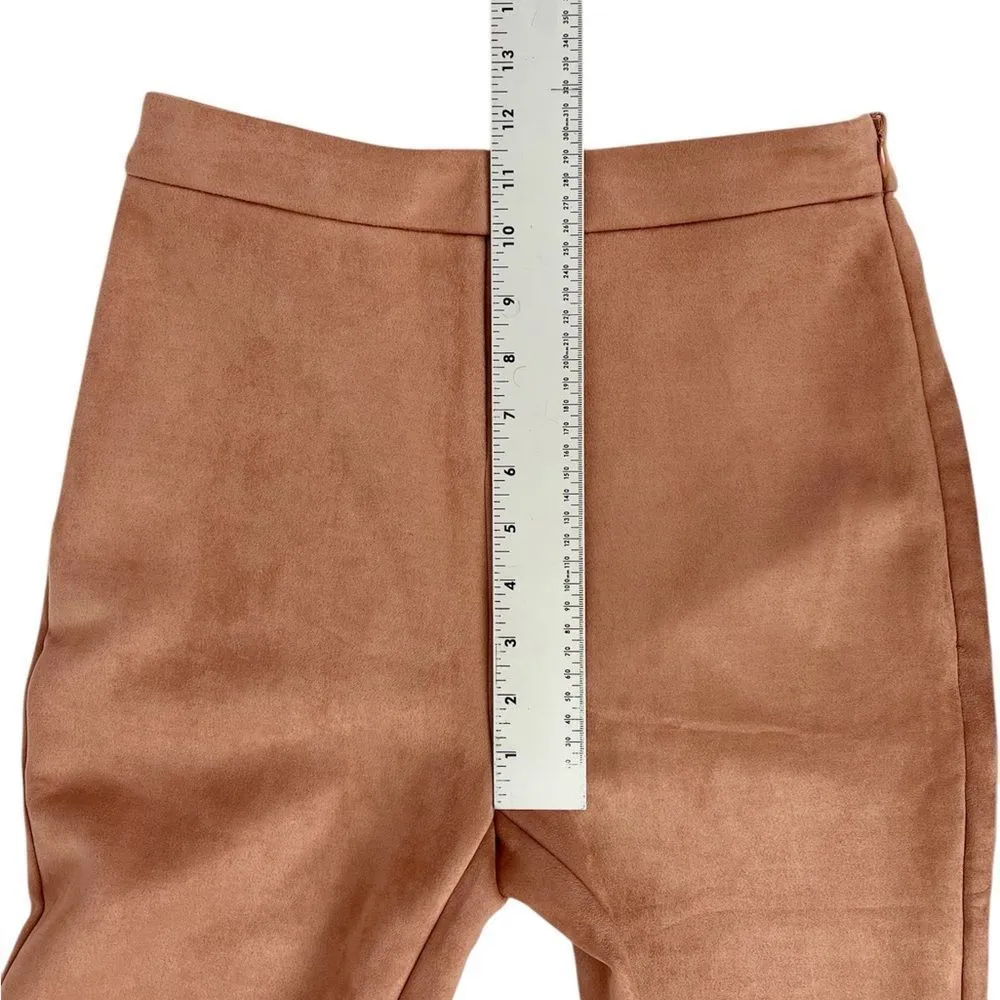 L'Atiste By Amy Light Brown Taupe Faux Suede Crop Tube‎ Top Pants Set Size Small - Image 4