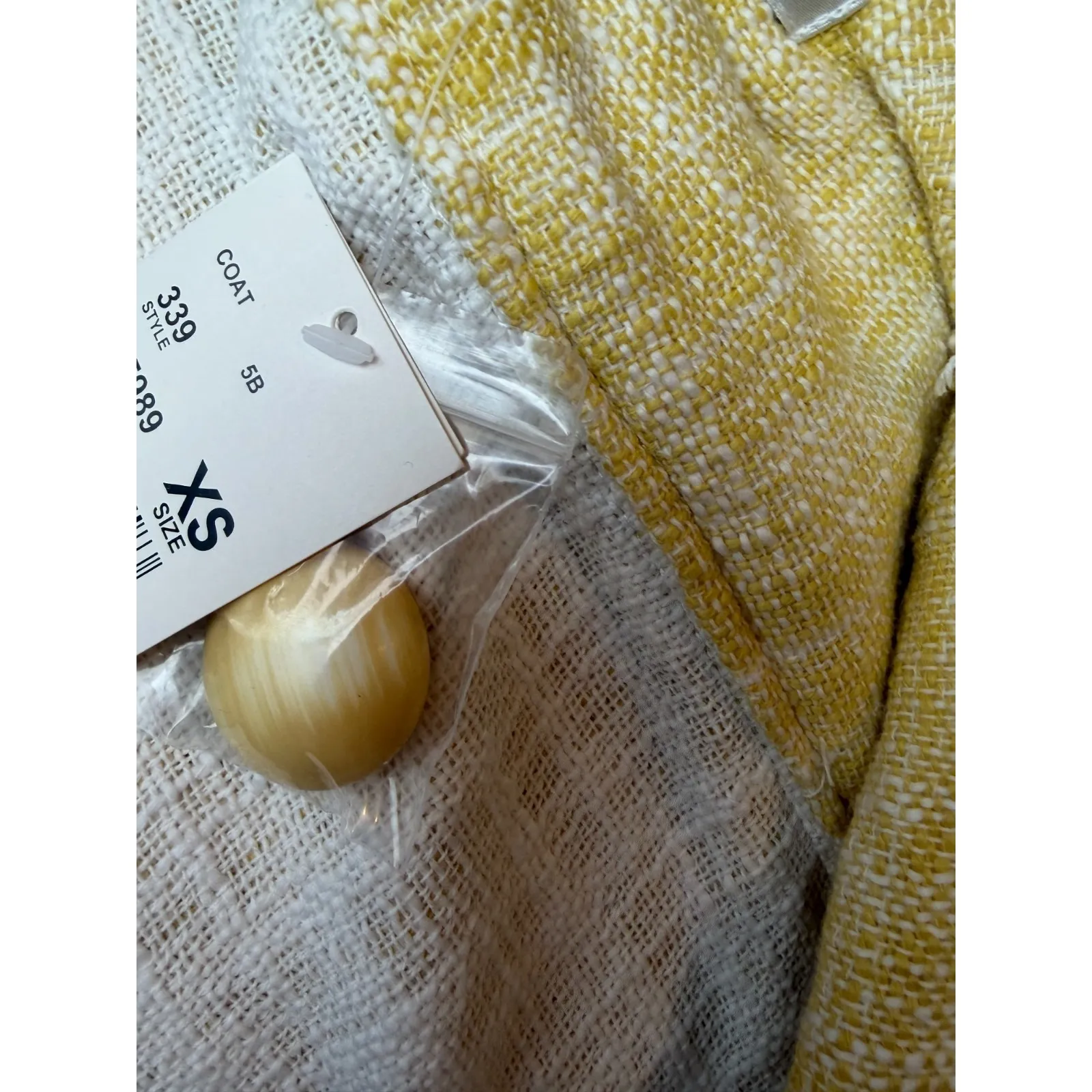 NWT Cabi Blazer Cropped Yellow Fringed size XS Extra Small 339 #339 Tweed Jacket - Image 7