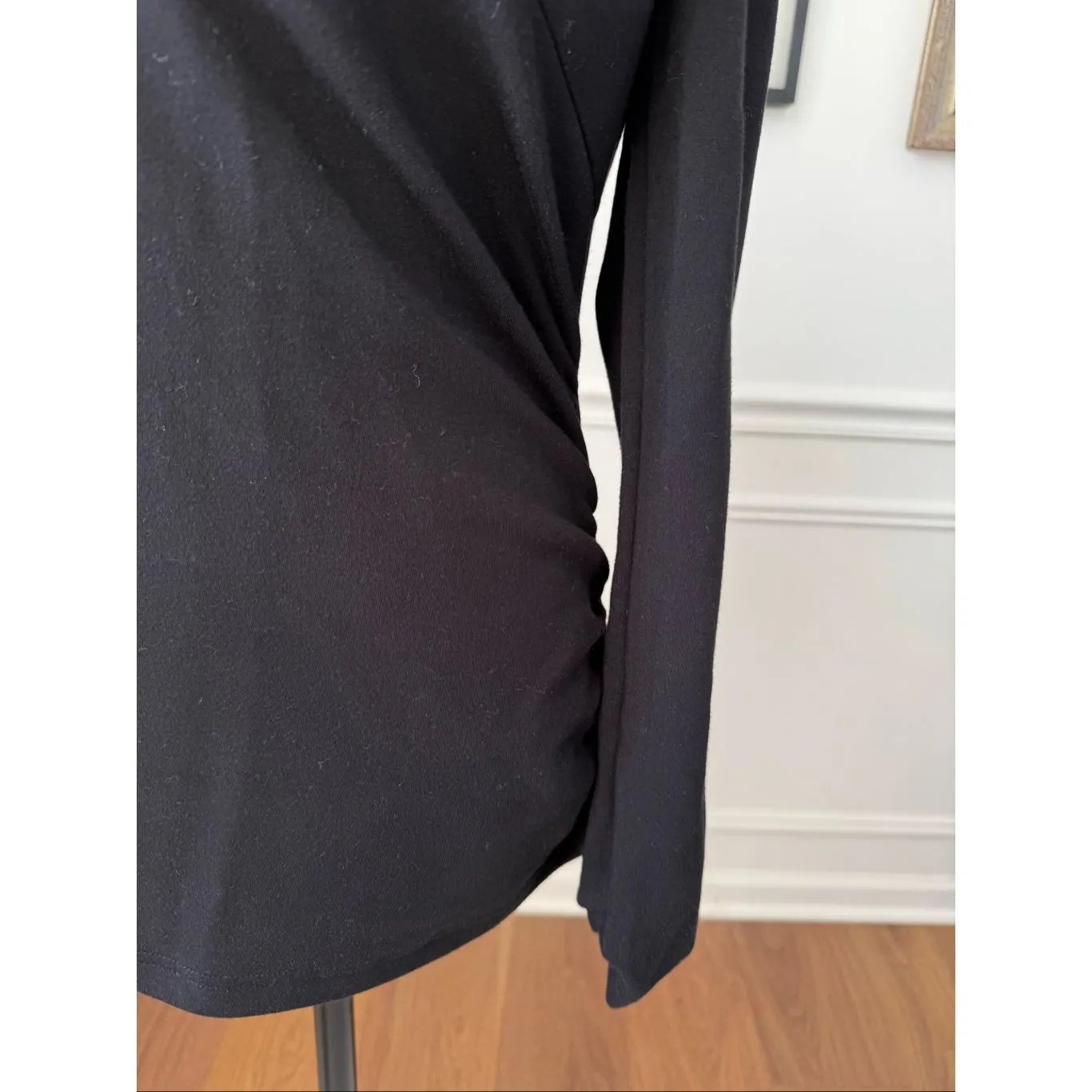 OGL Move Brami Black Wode Long Sleeve Ruched Top L Size L - Image 5