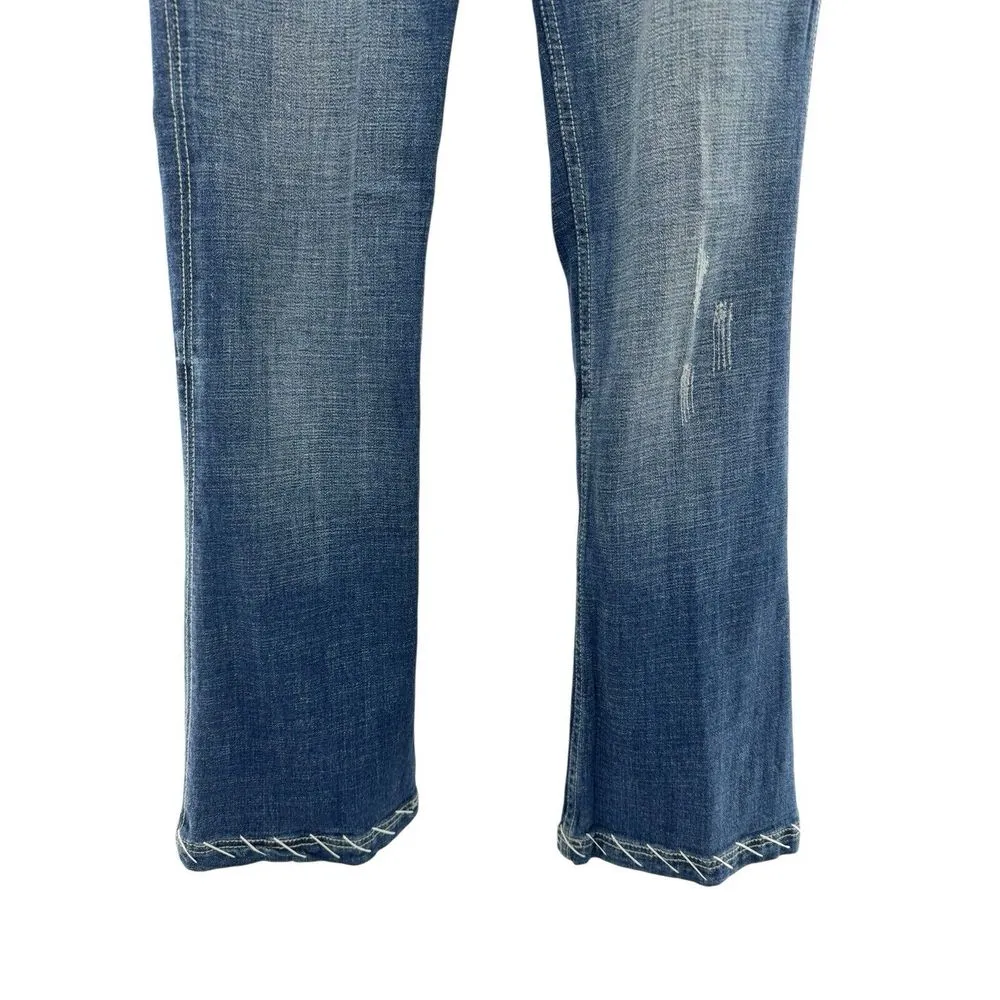 Antik Denim Women's Size 29 Bootcut Embroidered Indigo Blue Jeans Button Fly - Image 3