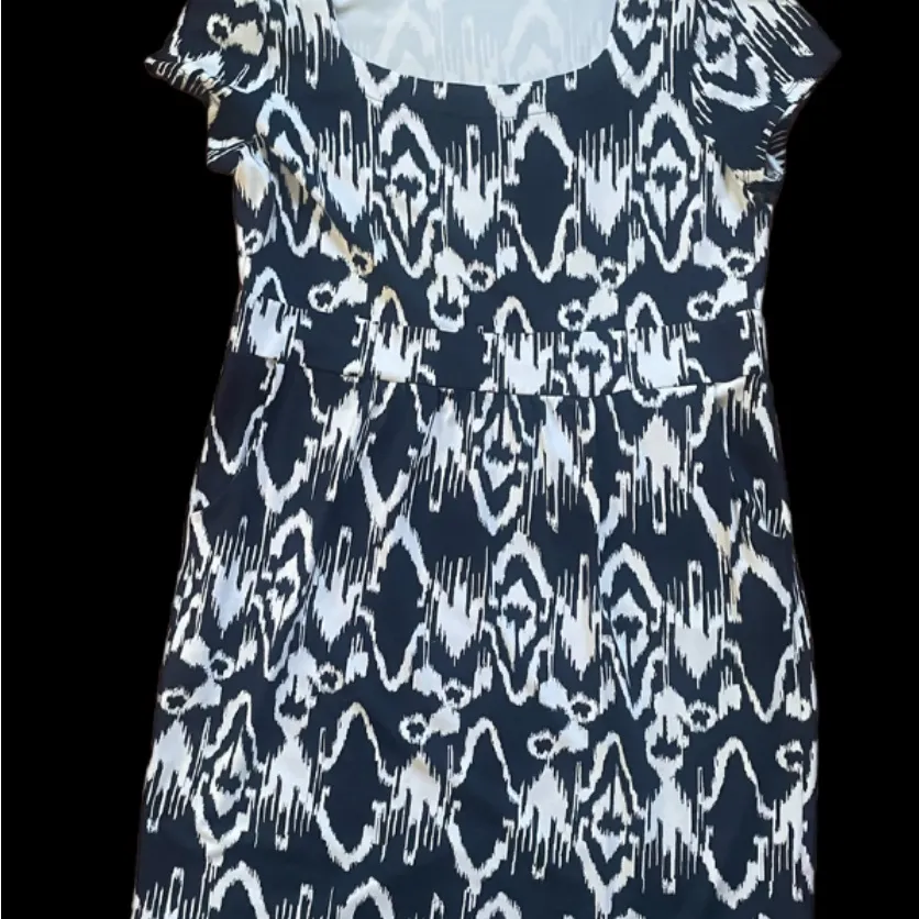 Charter Club Navy and White Patterned Dress - Size Large - Image 4