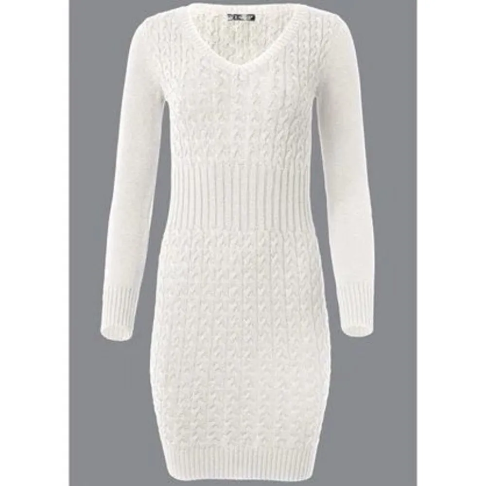 ✨Venus Cable Knit Sweater Sz Medium Cream Dress✨ - Image 6