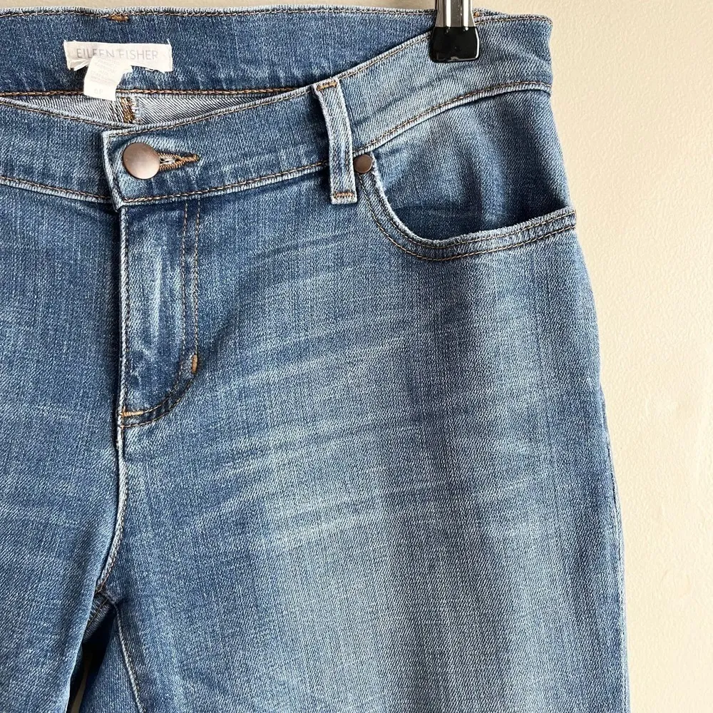 Eileen Fisher Organic Cotton Stretch Skinny Blue Jeans, Size 6P‎ - Image 4