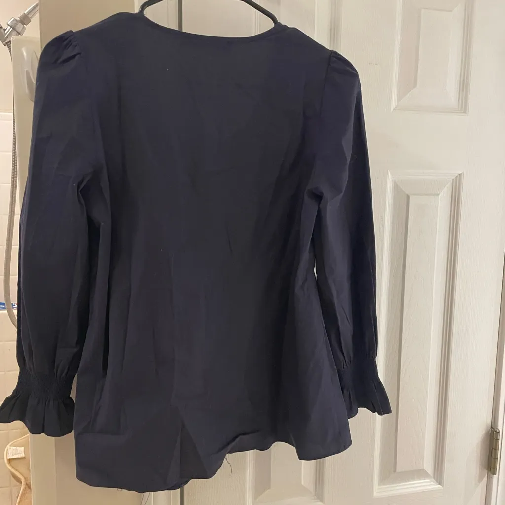 Pomander Place Tuckernuck Easton Navy Blouse Small Blue - Image 4