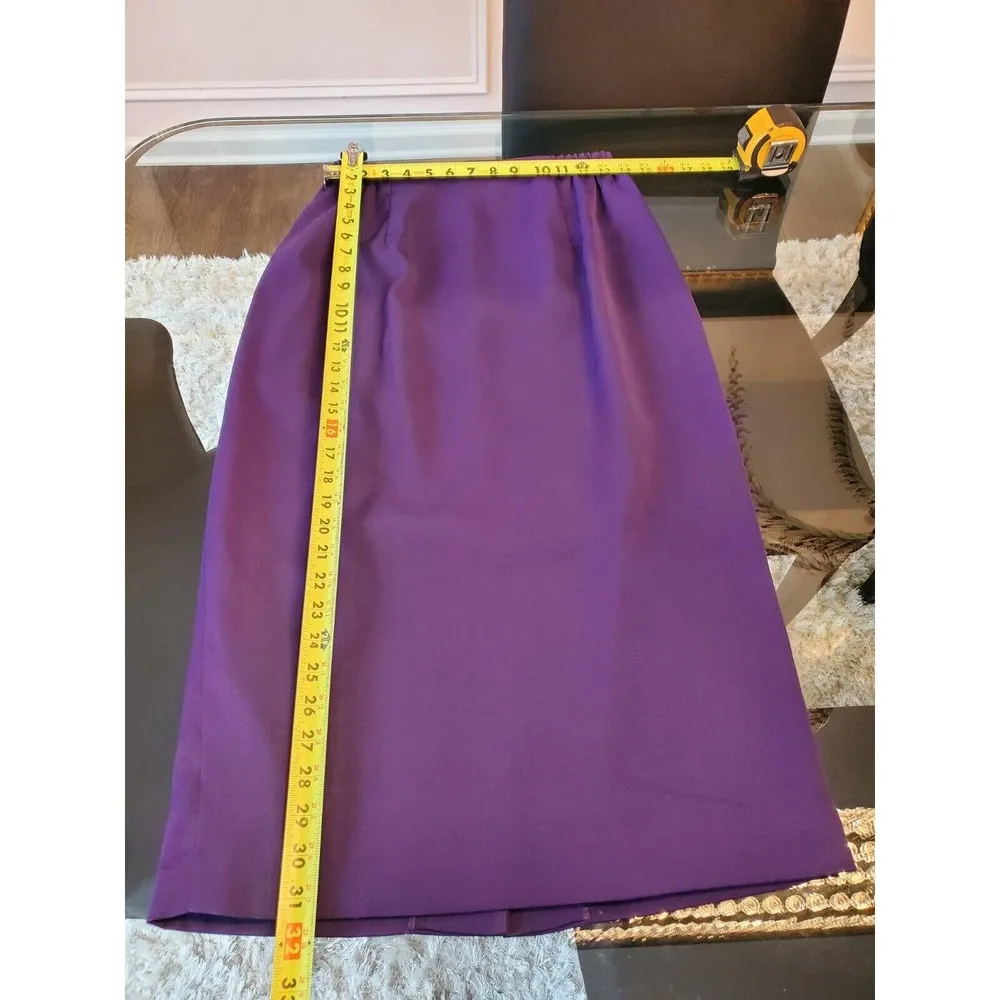VTG Sundays by Nubiano Purple 100% Poly Long Sleeve Jacket & Skirt 2 Piece 10 - Image 11