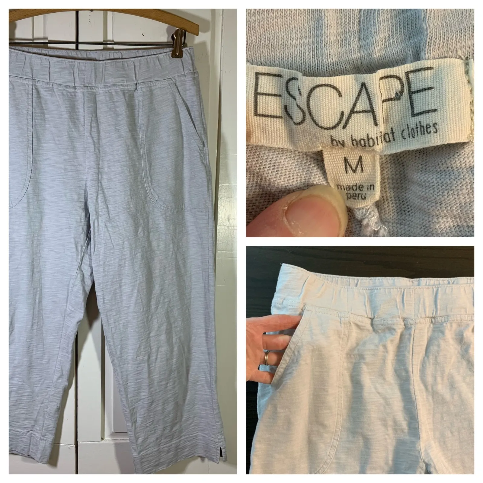 Escape by Habitat Clothes Womens Crop Pants Size M Resortwear Cruise Vacation Gray Size M - Image 12