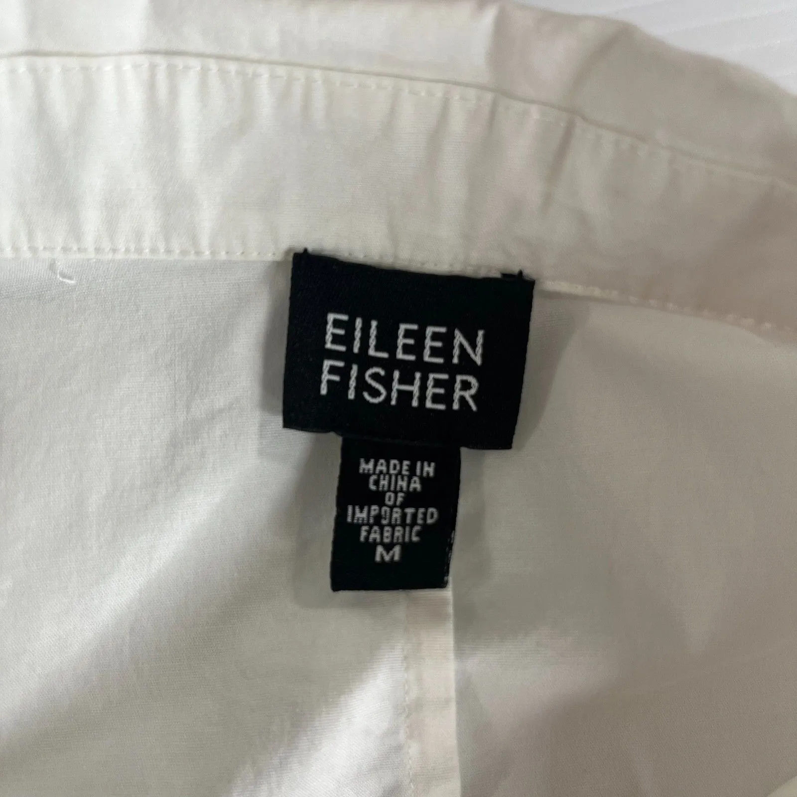 Eileen Fisher Women's Full Zip Shirt M White Top Long Sleeve Stretch Blouse - Image 2