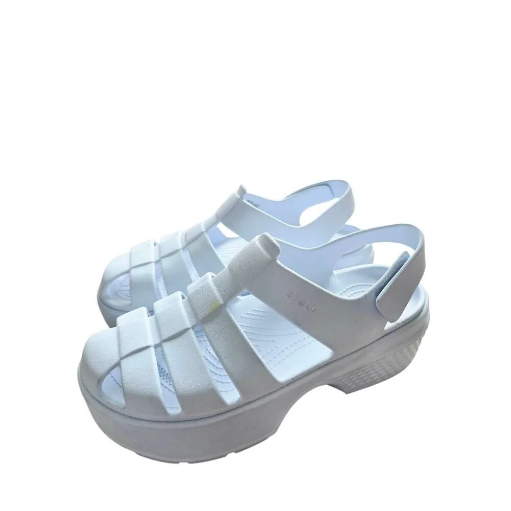 Crocs Fisherman Sports Sandals Size 10 Womens White Platform - Image 3