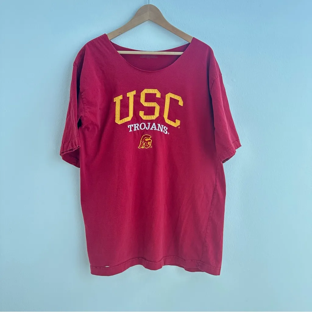 USC Trojans Football Red Off The Shoulder T - Image 4
