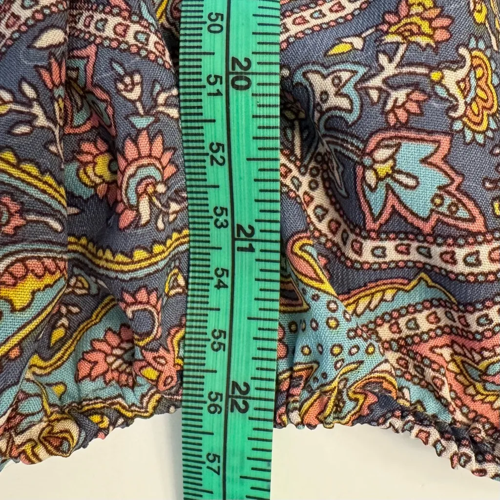 Boemo Wrap Top Shirt Blouse Festival Hippie Boho Bohemian Pink Medium Paisley - Image 9