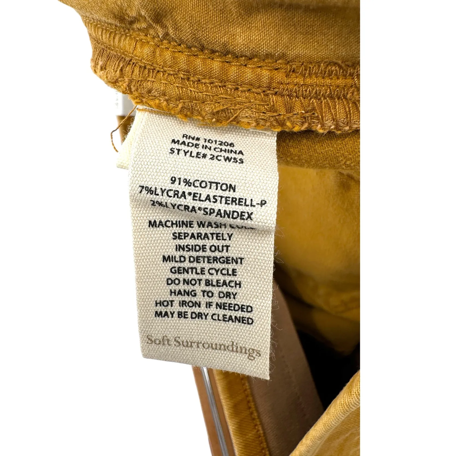 Soft Surroundings The Ultimate Pull On Straight Leg Jeans Mustard Yellow Size M - Image 6