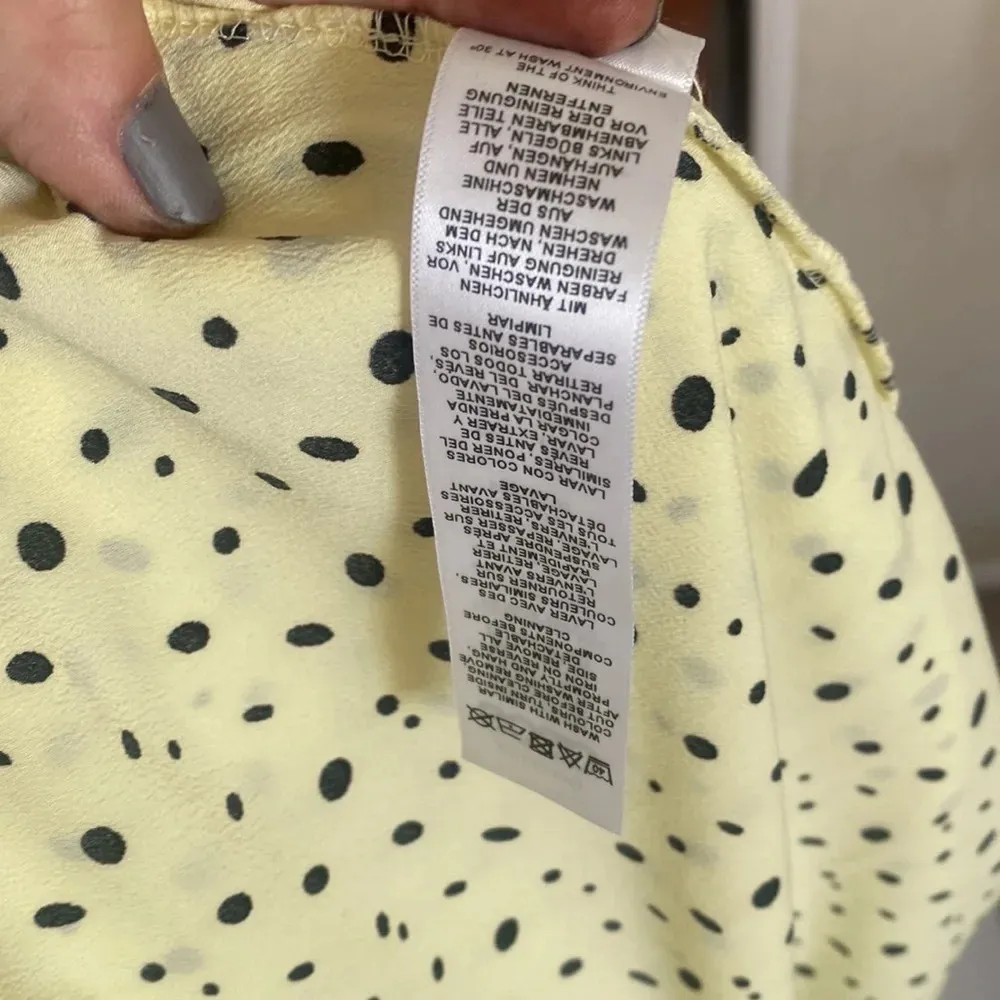 ASOS pale yellow polka dot dress size 2 runs big Size M - Image 10