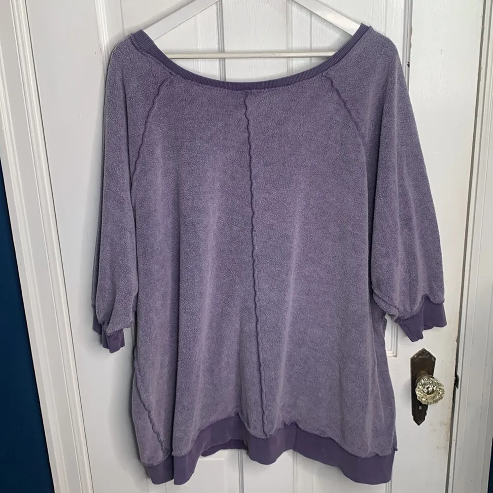 Free People Women's Sweater My Sweatshirt Scoop Neck Pullover Purple W-491 Sz S - Image 8