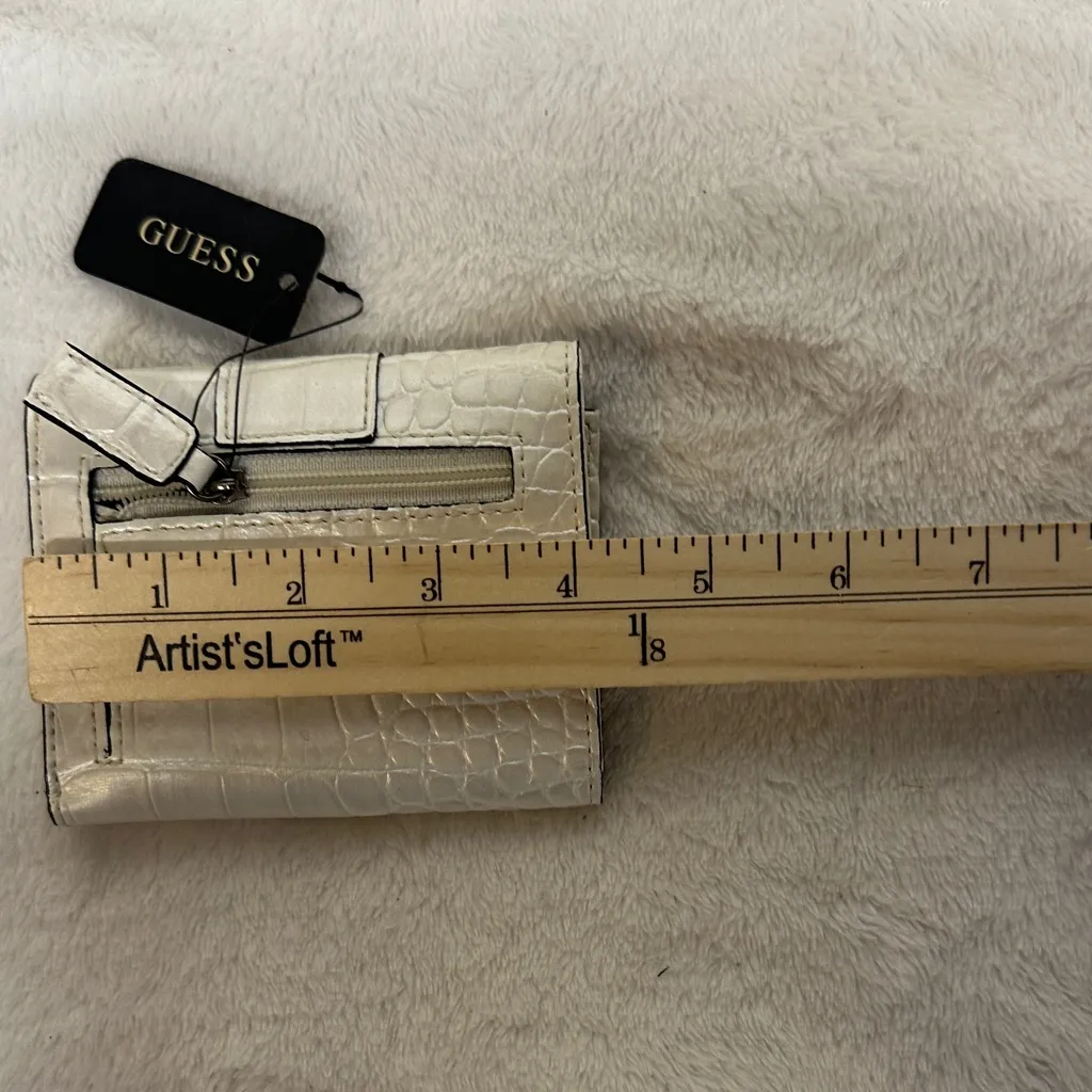 Guess  Ivory Croc-Embossed Wallet - Image 8