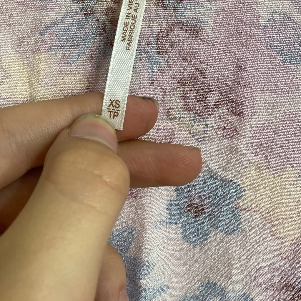 Free People Venice Floral Print Tie Front Boho Top Size Xsmall - Image 8