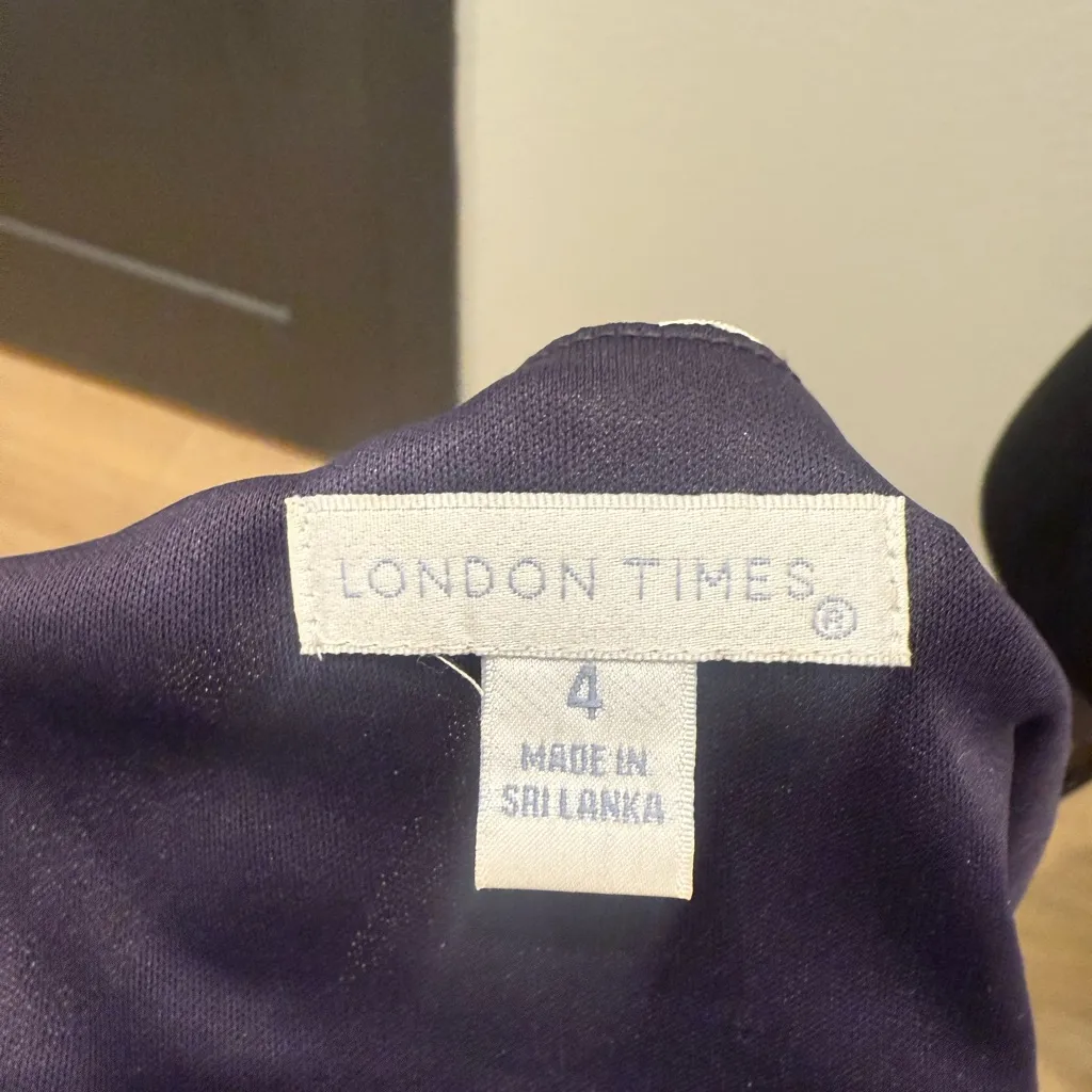 London Times Sleeveless Floral Print Dress Size 4 - Image 6