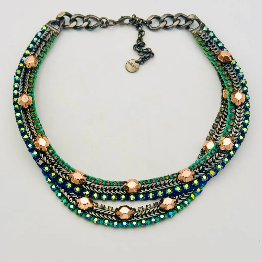 Stella & Dot Retired Rose Gold + Hematite Mercury Statement Necklace - Image 8