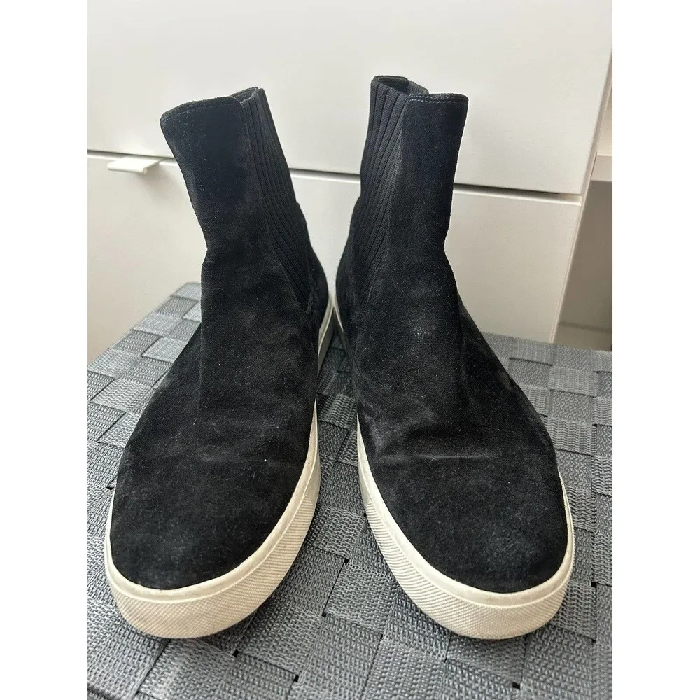 Vince Coleman High Top Sneakers Black Suede Slip On Women’s Size 8.5 Shoes - Image 2